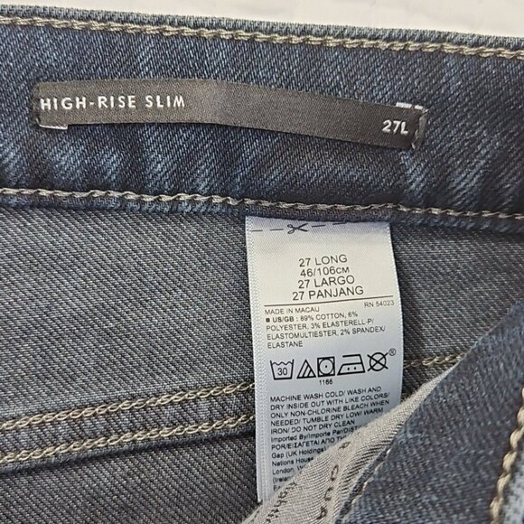 Banana Republic Premium Jeans Women's 27L (28x30) Raw Hem Dark Wash Leggings EUC - Picture 6 of 14